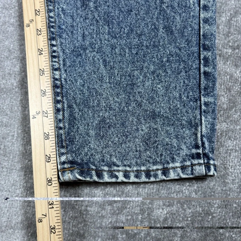 Vintage Lee Jeans Men's 33x30 Blue Denim Acid Washed USA Made